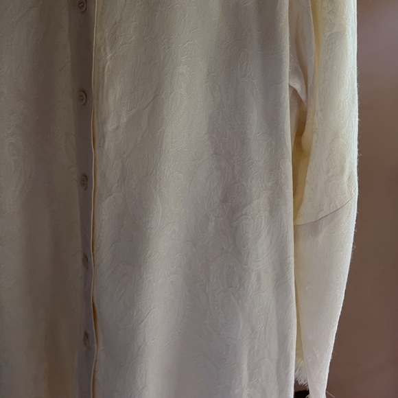 Zara Vintage Embossed Sewed Pattern Button-Up Blouse - Picture 8 of 12